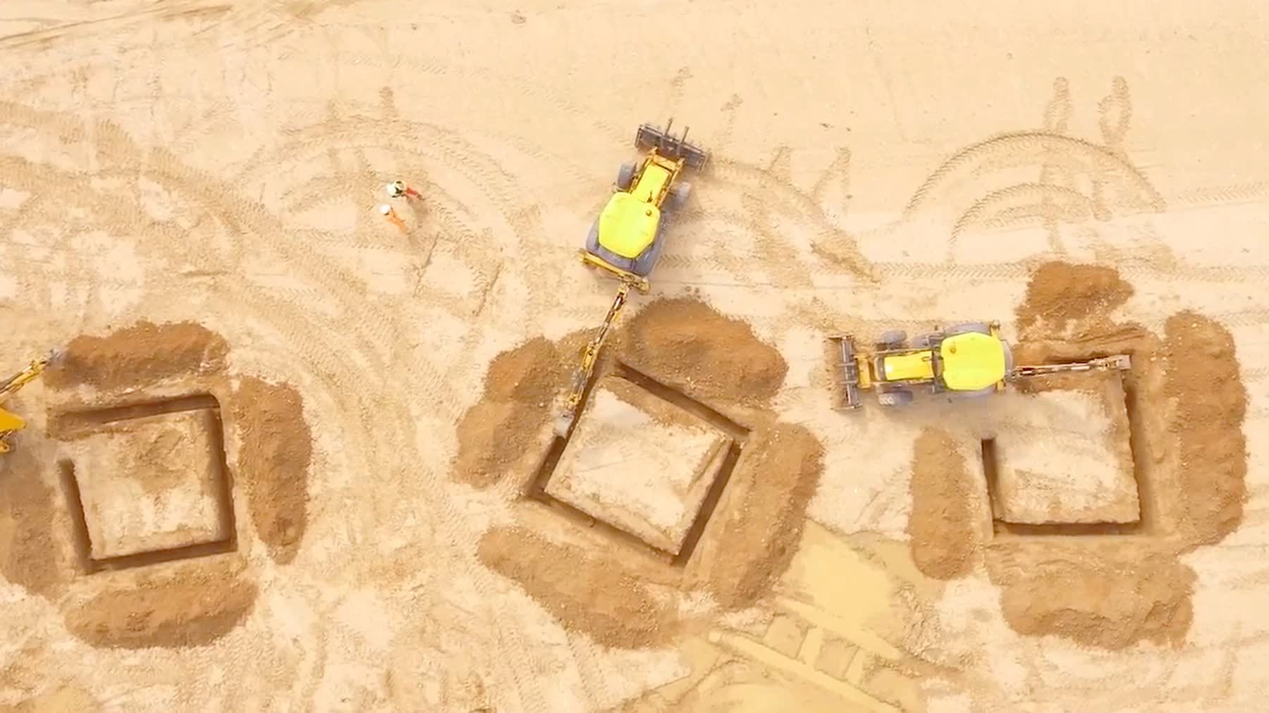 Aerial view of construction site