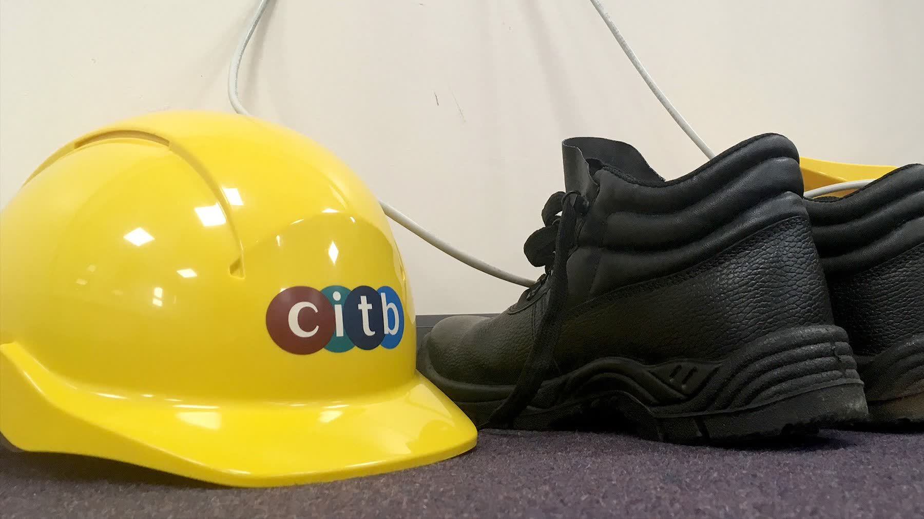 CITB hard hat and safety boots