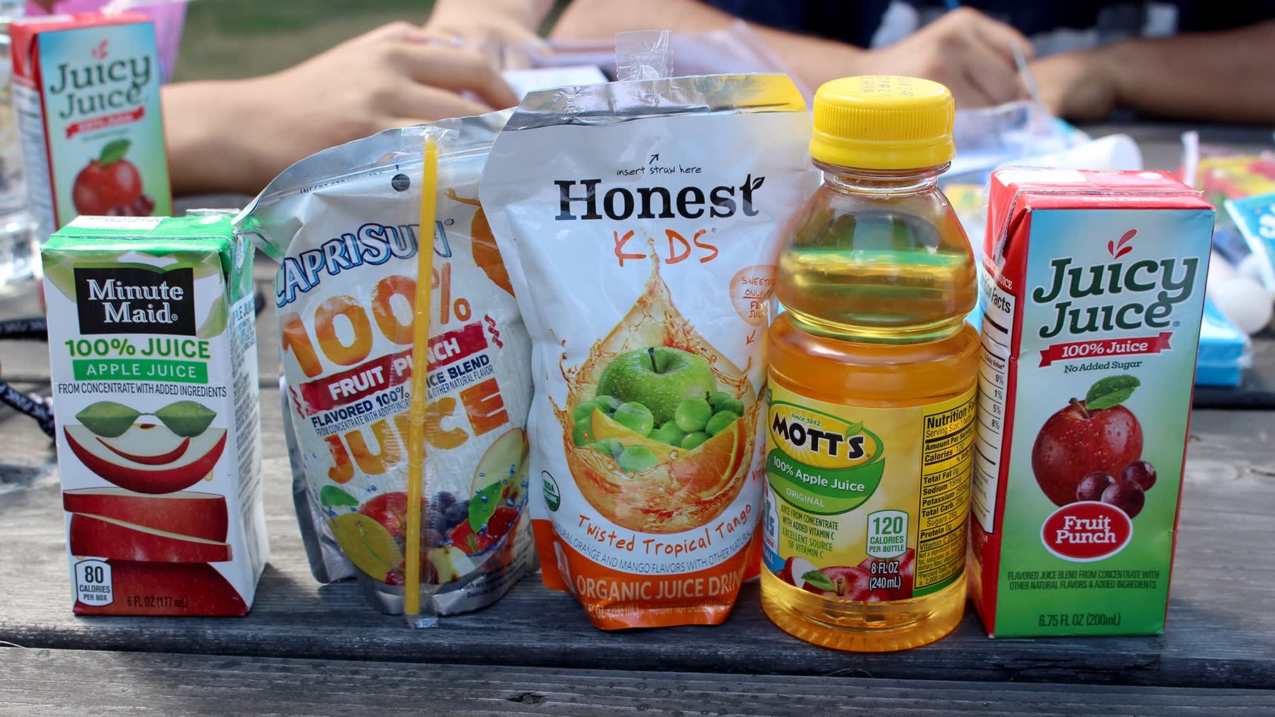 Range of kids' juice boxes and pouches