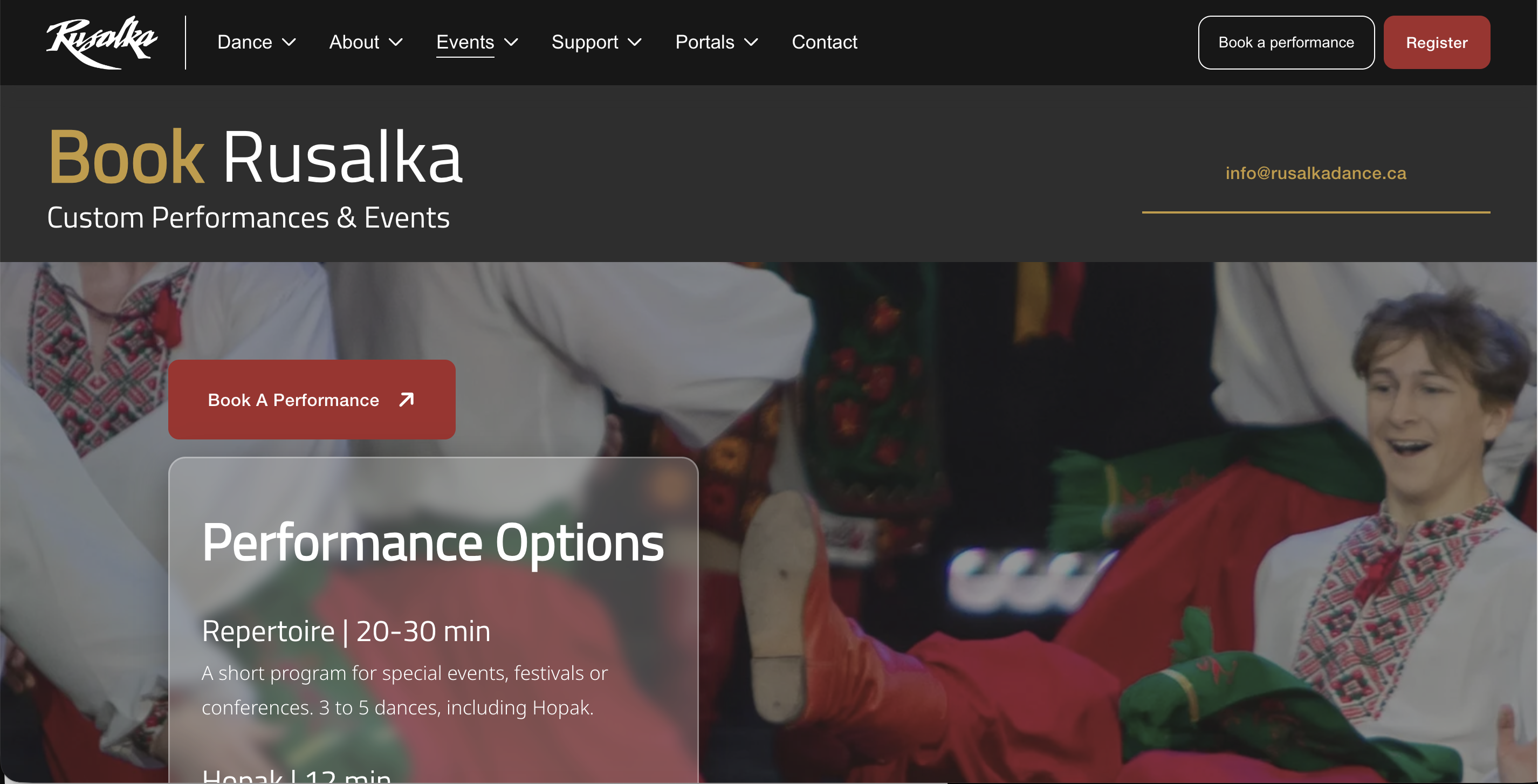 Rusalka Ukrainian Dance mobile view