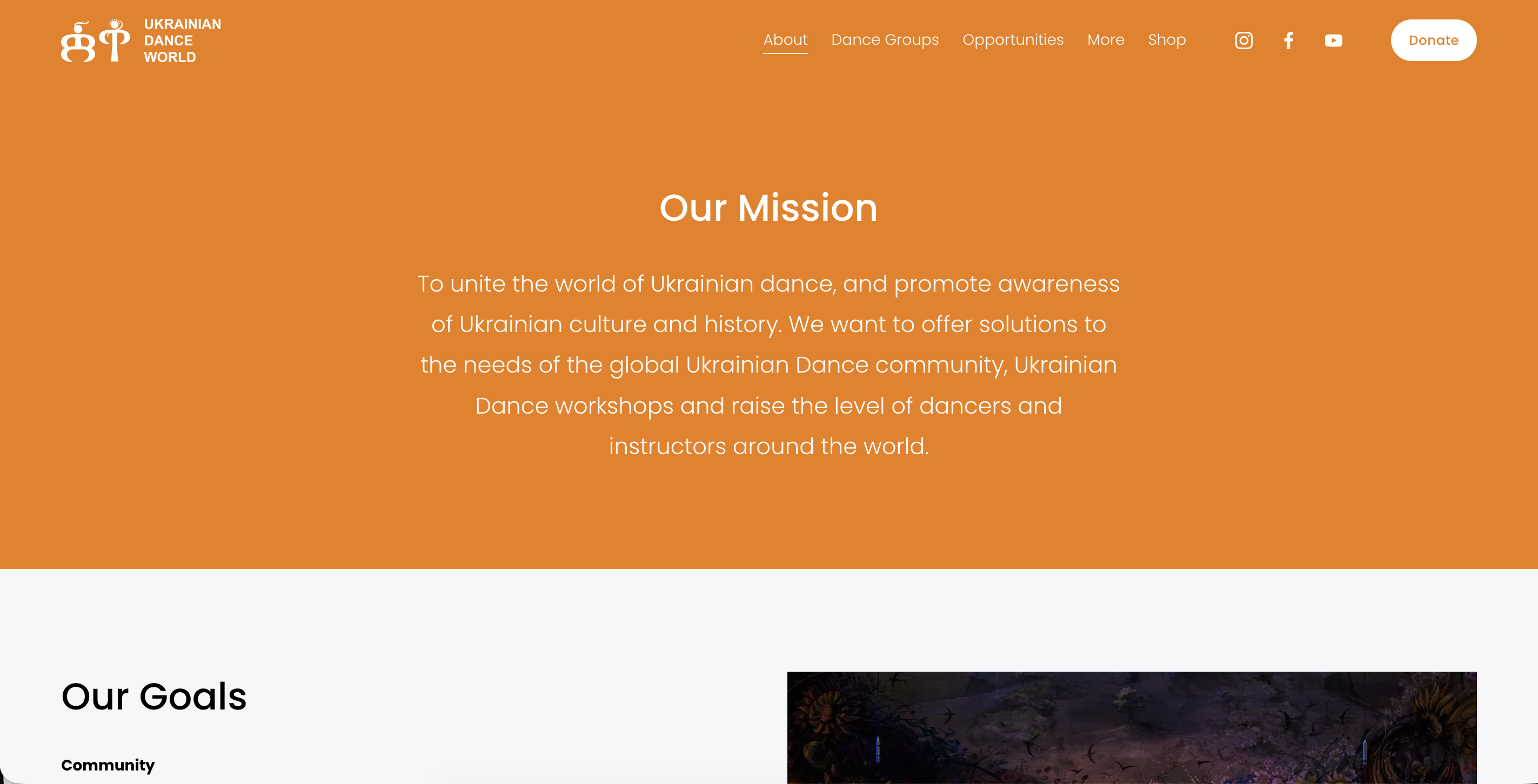 Ukrainian Dance World desktop view