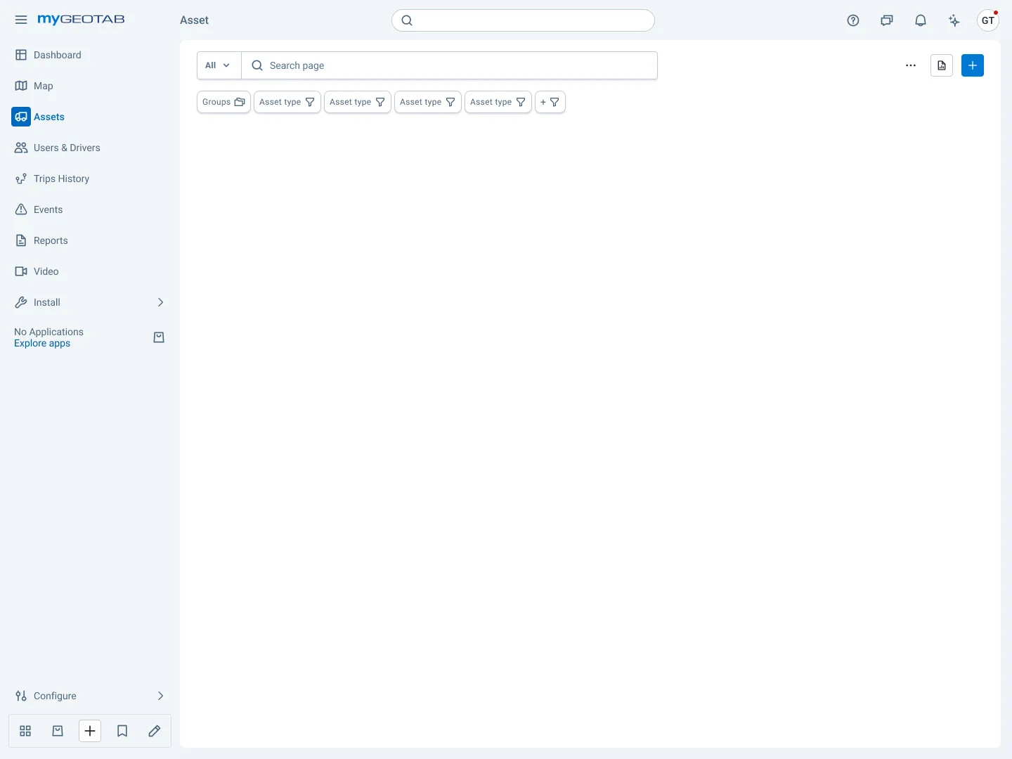 Geotab navigation structure before redesign