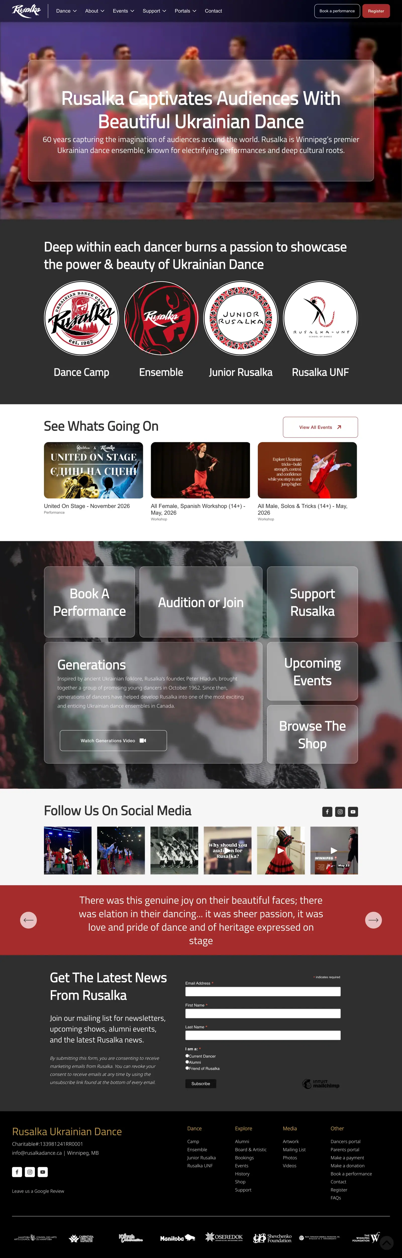 Rusalka Ukrainian Dance full page screenshot