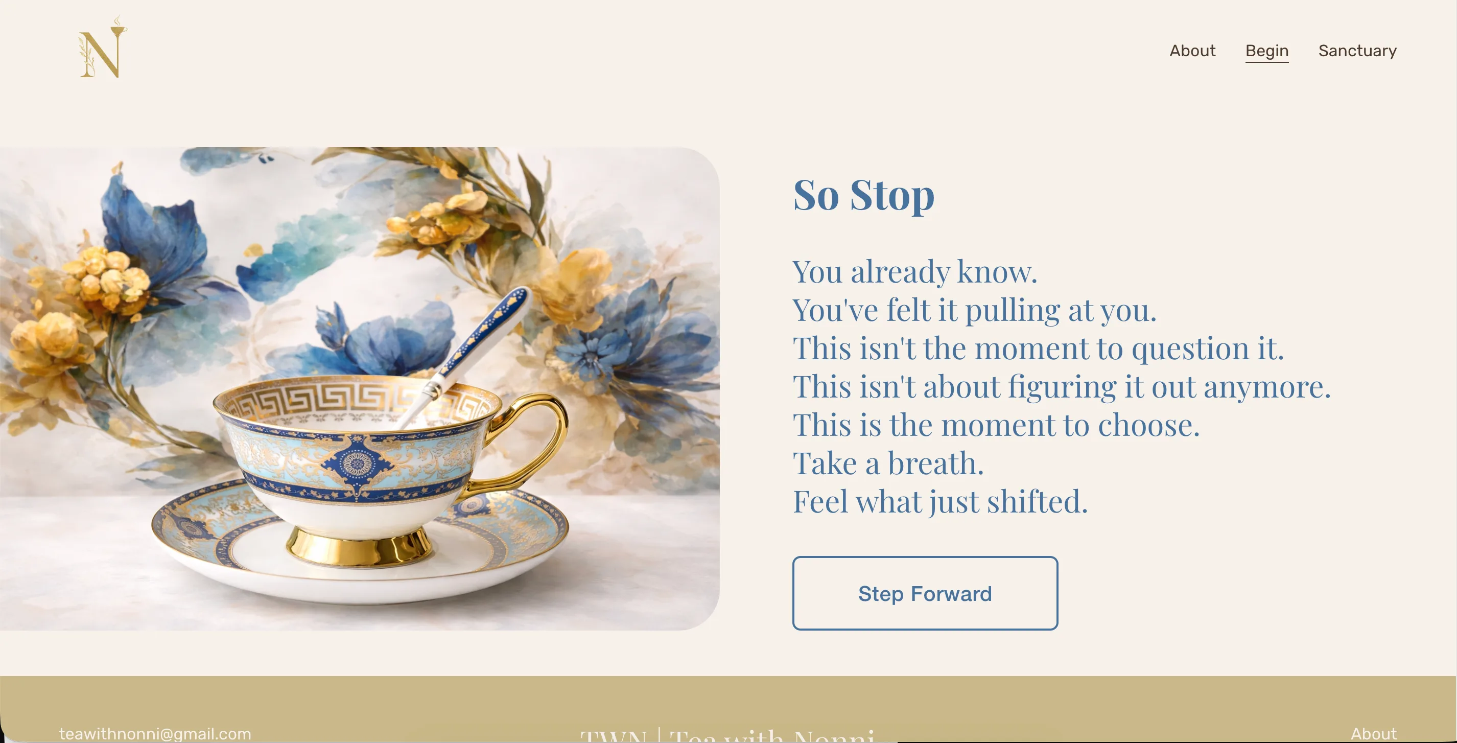 Tea with Nonni desktop view