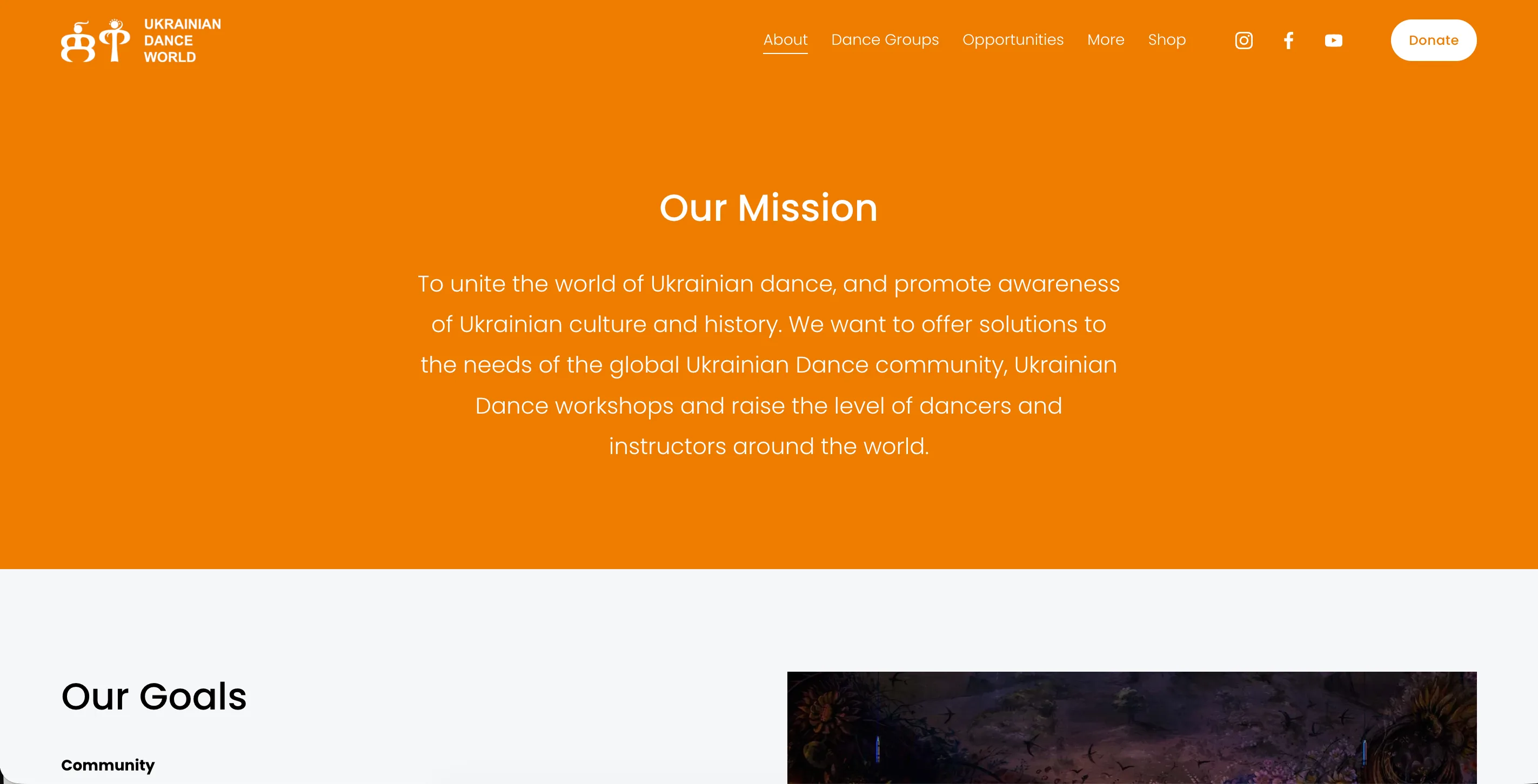Ukrainian Dance World desktop view